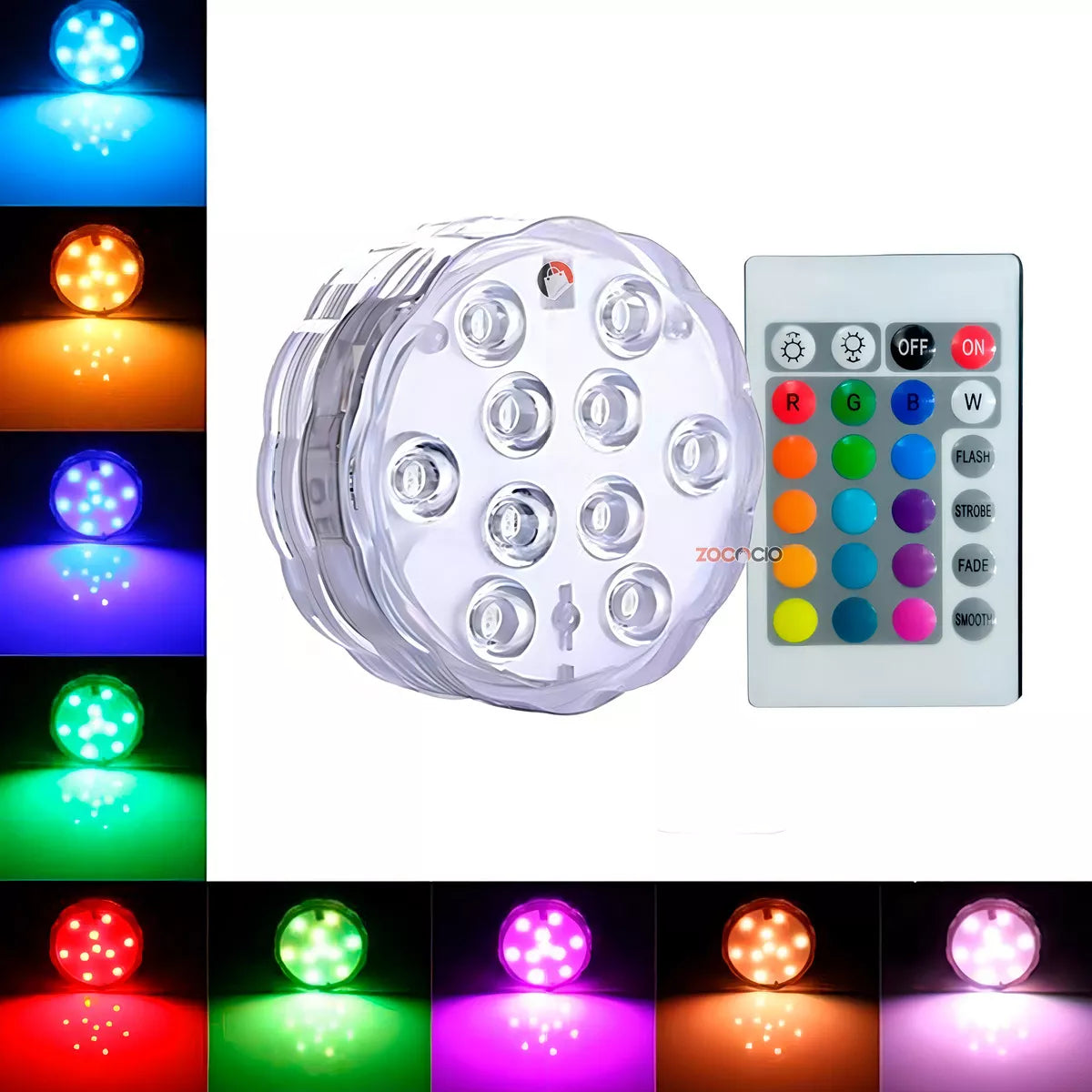 Kit de iluminación RGB para piscinas - Inalámbrico con control Remoto