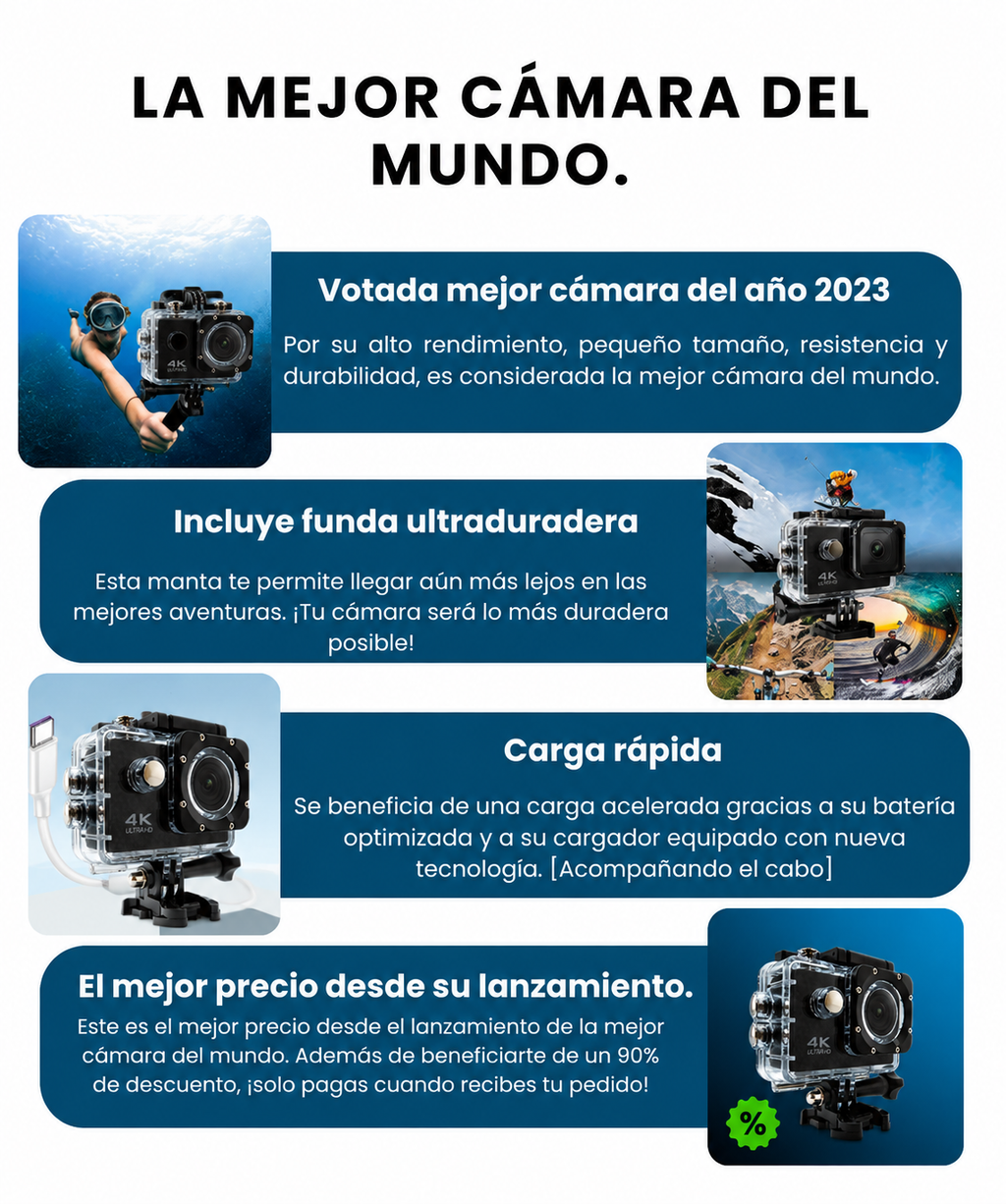 🔥 LIQUIDACIÓN DE STOCK: - CÁMARA GOPRO 4K + FUNDA ULTRARRESISTENTE DE REGALO - [PROMOCIÓN DE CUMPLEAÑOS]