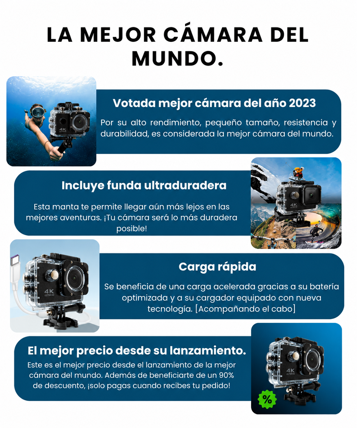 🔥 LIQUIDACIÓN DE STOCK: - CÁMARA GOPRO 4K + FUNDA ULTRARRESISTENTE DE REGALO - [PROMOCIÓN DE CUMPLEAÑOS]